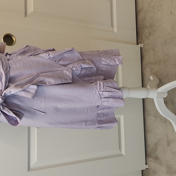 NWT Just Fab Orchid Ruffle Wrap Dress Size S - Picture 6 of 11